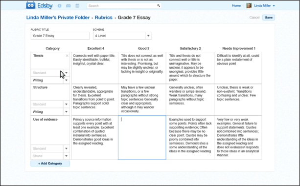 New in Edsby: rubric1